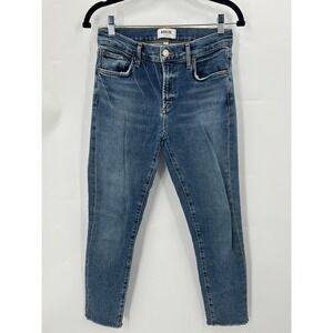 AGOLDE Sophie‎ HIgh Rise Crop Jeans Womens Size 26 Medium Wash Distressed Hem